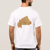 ブルキナファソ国旗と地図Tシャツ Tシャツ (裏面)