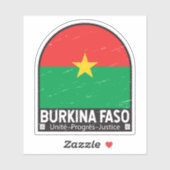 ブルキナファソ国旗のエンブレム動揺してヴィンテージ シール (シート)