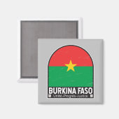ブルキナファソ国旗のエンブレム動揺してヴィンテージ マグネット (正面/裏面)