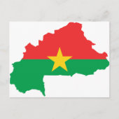 ブルキナファソ国旗の地図BF ポストカード (正面)