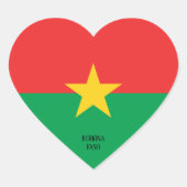 ブルキナファソ国旗の素晴らしい愛国心 ハートシール (正面)