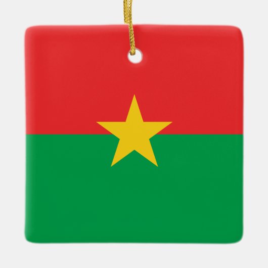 ブルキナファソ国旗 セラミックオーナメント (正面)