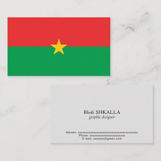 ブルキナファソ国旗 名刺 (正面/裏面)