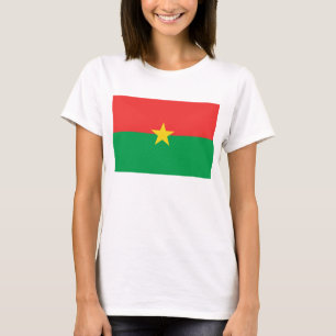 ブルキナファソ国旗x地図Tシャツ Tシャツ