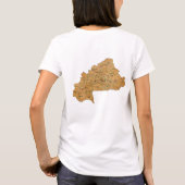 ブルキナファソ国旗x地図Tシャツ Tシャツ (裏面)
