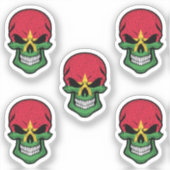 ブルキナファソ笑顔スカル国旗 シール (正面)