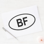 ブルキナファソ「BF」 楕円形シール (封筒)