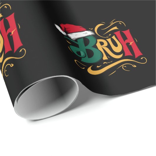 ブルクリおもしろいスマスクリスマスホリデーファミリー ラッピングペーパー (ロールコーナー)