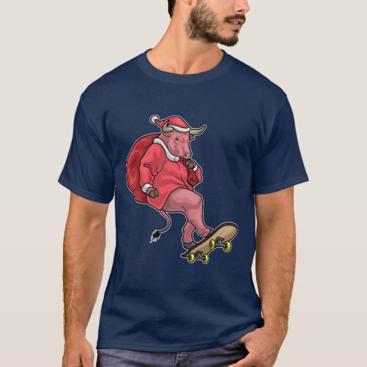 ブルクリスマススケートボード Tシャツ (正面)