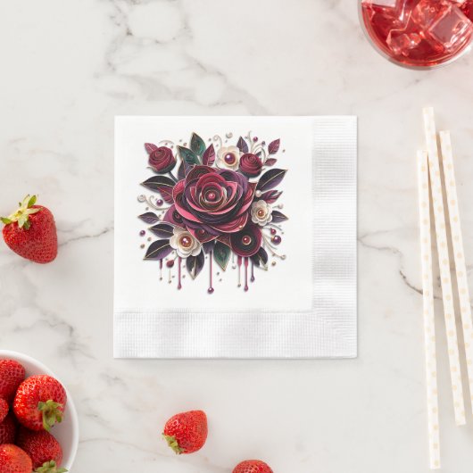 ブルグかわいらしンディバラフローラ結婚ズ 縁ありカクテルナプキン (インサイチュ)