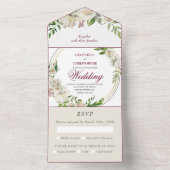 ブルグエレガントンディシャンパン金ゴールドバラ結婚ズ オールインワン招待状 (内側)