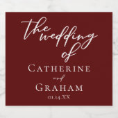 ブルグエレガントンディタイポグラフィ夕べ結婚ズ スパークリングワインラベル (シングルラベル)