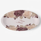 ブルグエレガントンディバラ金ゴールドグリッターフローラ結婚 ペーパープレート (アングル)