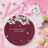 ブルグエレガントンディフローラ結婚の白い花 ペーパープレート (パーティー)