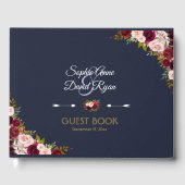 ブルグエレガントンディ海軍ブルーフローラ結婚ズ ゲストブック (正面)
