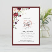 ブルグエレガントンディ赤面フローラ50誕生日 招待状 (スタンド正面)