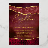 ブルグスタイリッシュンディジョエド瑪瑙18誕生日実在 箔招待状 (正面)