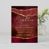 ブルグスタイリッシュンディジョエド瑪瑙18誕生日実在 箔招待状 (立ち正面)