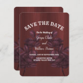 ブルグニ葉ー素朴ヴィンテージ保存日 招待状 (正面/裏面)