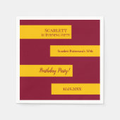 ブルグミニマルンディと金ゴールドエレガント50誕生日 スタンダードカクテルナプキン (正面)