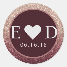 ブルグモダンンディバラ金ゴールドグラデーション結婚グリッター ラウンドシール