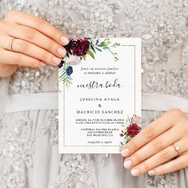 ブルグモダンンディ海軍赤面スペインのフローラ結婚ズ 招待状