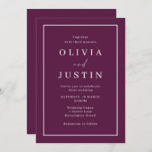 ブルグモダンンディ縁どホワ結婚イの 招待状 (正面/裏面)