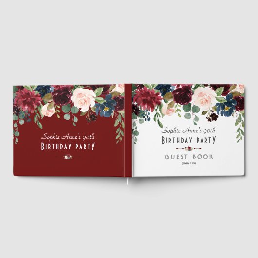 ブルグユニークンディ海軍ブルーフローラ結婚ズ ゲストブック (全面)