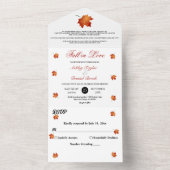 ブルグンエレガントディ紅葉秋のフローラ結婚ズ オールインワン招待状 (内側)