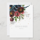 ブルグンディきらめくネイビー結婚式招待状 案内状 (裏面)