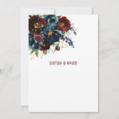 ブルグンディきらめくネイビー結婚式招待状 案内状 (裏面)