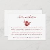 ブルグンディウォー結婚ターカラーズアコモデーションズ エンクロージャーカード (正面/裏面)