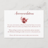 ブルグンディウォー結婚ターカラーズアコモデーションズ エンクロージャーカード (正面)