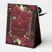 ブルグンディエレガントと金ゴールドバラ結婚ズ フェイバーボックス (裏面サイド)