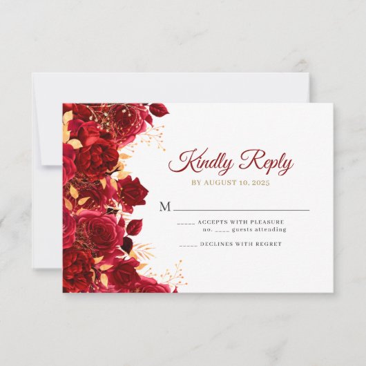 ブルグンディエレガントと金ゴールドフローラキンセアニラ 出欠カード (正面)