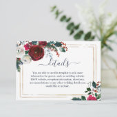 ブルグンディエレガントウィンターバラズ結婚詳細 エンクロージャーカード (スタンド正面)