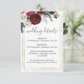 ブルグンディエレガントウィンターバラズ結婚詳細 エンクロージャーカード (スタンド正面)