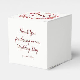 ブルグンディエレガントバラリースモノグラム結婚ズ フェイバーボックス