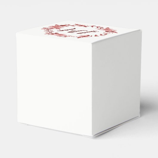 ブルグンディエレガントバラリースモノグラム結婚ズ フェイバーボックス (裏面サイド)