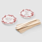 ブルグンディエレガントバラリース結婚式 プログラム ハンドファン (組立なし)