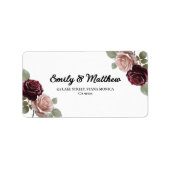 ブルグンディエレガントバラ差出人住所ラベル ラベル (正面)