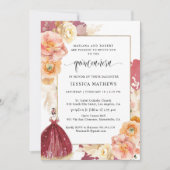 ブルグンディエレガントフローラプリンセスキンセアニェラ 招待状 (正面)