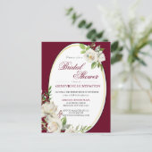 ブルグンディエレガントフローラ金ゴールドブライダルシャワー ポストカード (スタンド正面)