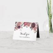 ブルグンディエレガントブライダルシャワーサンキューカード サンキューカード (正面)