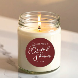 ブルグンディエレガントブライダルシャワーパーティーカスタム ラウンドシール