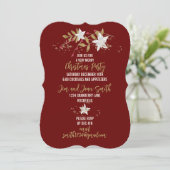 ブルグンディエレガントポインセティアホリデーパーティー 招待状 (スタンド正面)