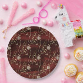 ブルグンディエレガントマルサラフローラパーティー ペーパープレート (パーティー)