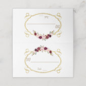 ブルグンディエレガントマルサラフローラ秋テーブル番号 プレイスカード (外部開封)