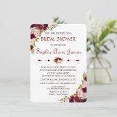 ブルグンディエレガントマルサラフローラ秋ブライダルシャワー 招待状 (スタンド正面)