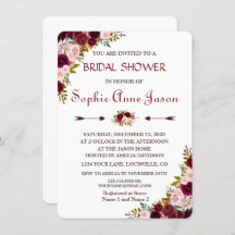 ブルグンディエレガントマルサラフローラ秋ブライダルシャワー